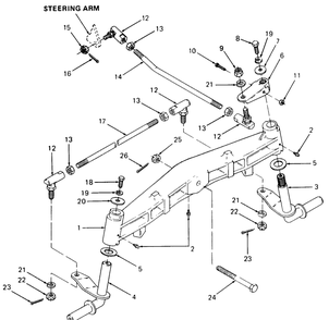 Front Axle And Connections Diagram and Parts List for 1861 821060-836000-140671100-142663100 Cub Cadet Lawn Tractor